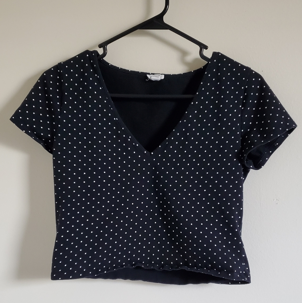 Garage polka dot crop top
